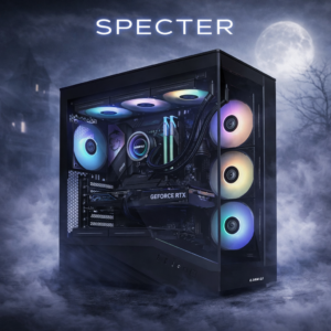 GHOST SPECTER – Ryzen 7 7700X | RTX 5070 | 32GB DDR5 | Liquid 360mm | Lian Li V100